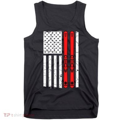 Ski Boarding American Flag Sport Hobby Tank Top