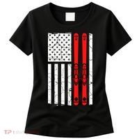 Ski Boarding American Flag Sport Hobby Women's T-Shirt thumb 0
