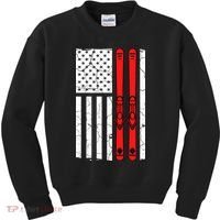 Ski Boarding American Flag Sport Hobby Kids Sweatshirt thumb 0