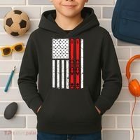 Ski Boarding American Flag Sport Hobby Kids Hoodie thumb 2