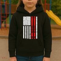 Ski Boarding American Flag Sport Hobby Kids Hoodie thumb 3