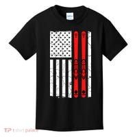 Ski Boarding American Flag Sport Hobby Kids T-Shirt thumb 0