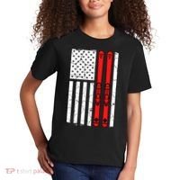 Ski Boarding American Flag Sport Hobby Kids T-Shirt thumb 2