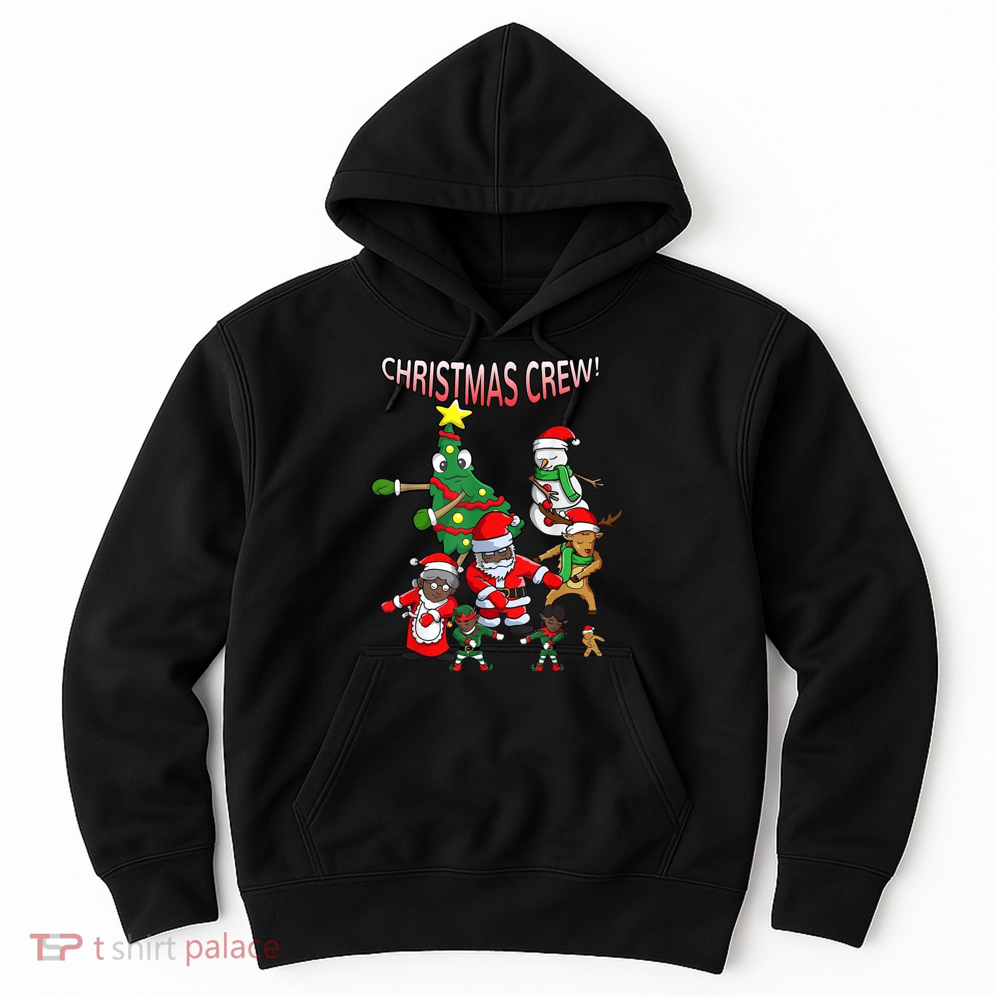 Santa Black African American Christmas Crew Flossing Floss TShirt Hoodie
