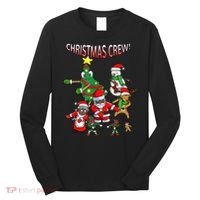 Santa Black African American Christmas Crew Flossing Floss TShirt Long Sleeve Shirt thumb 0