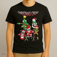 Santa Black African American Christmas Crew Flossing Floss TShirt T-Shirt thumb 3