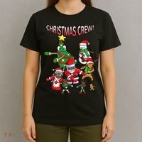 Santa Black African American Christmas Crew Flossing Floss TShirt T-Shirt thumb 4