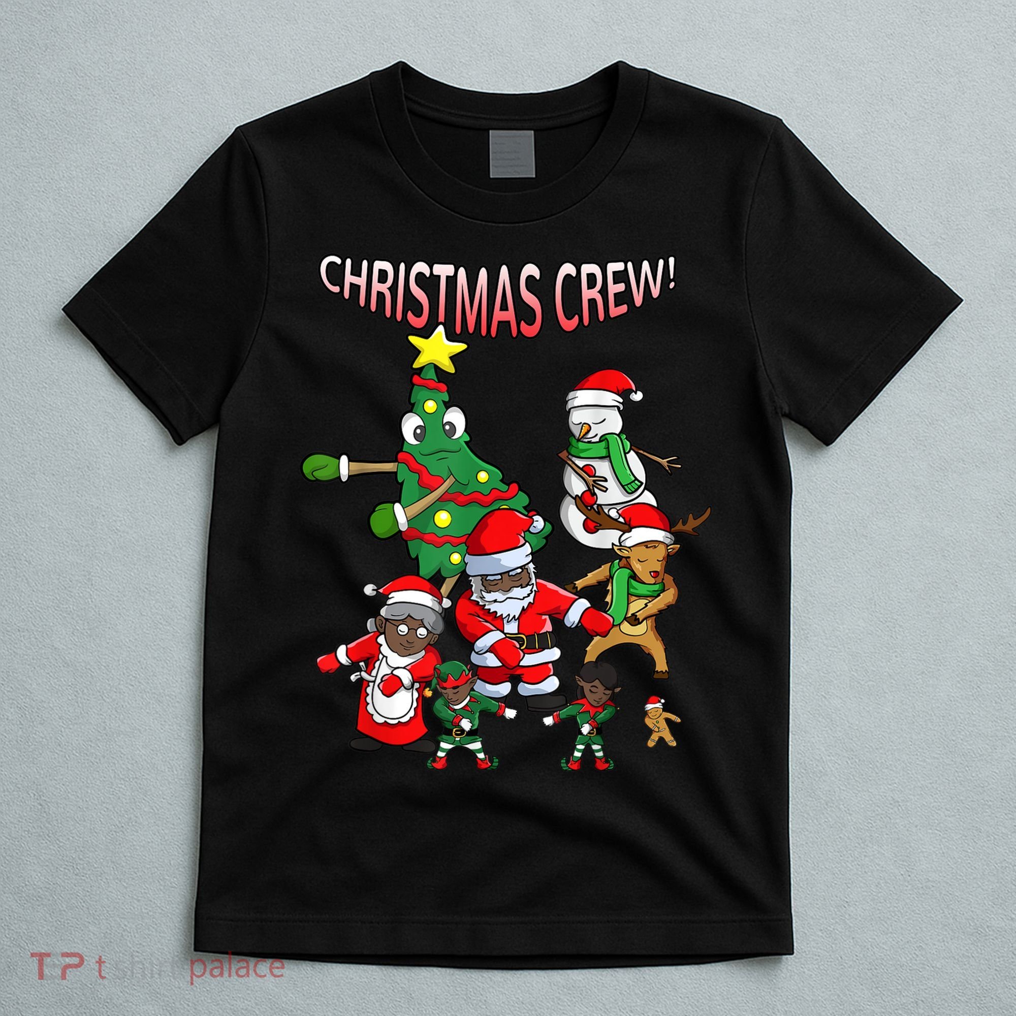 Santa Black African American Christmas Crew Flossing Floss TShirt T-Shirt