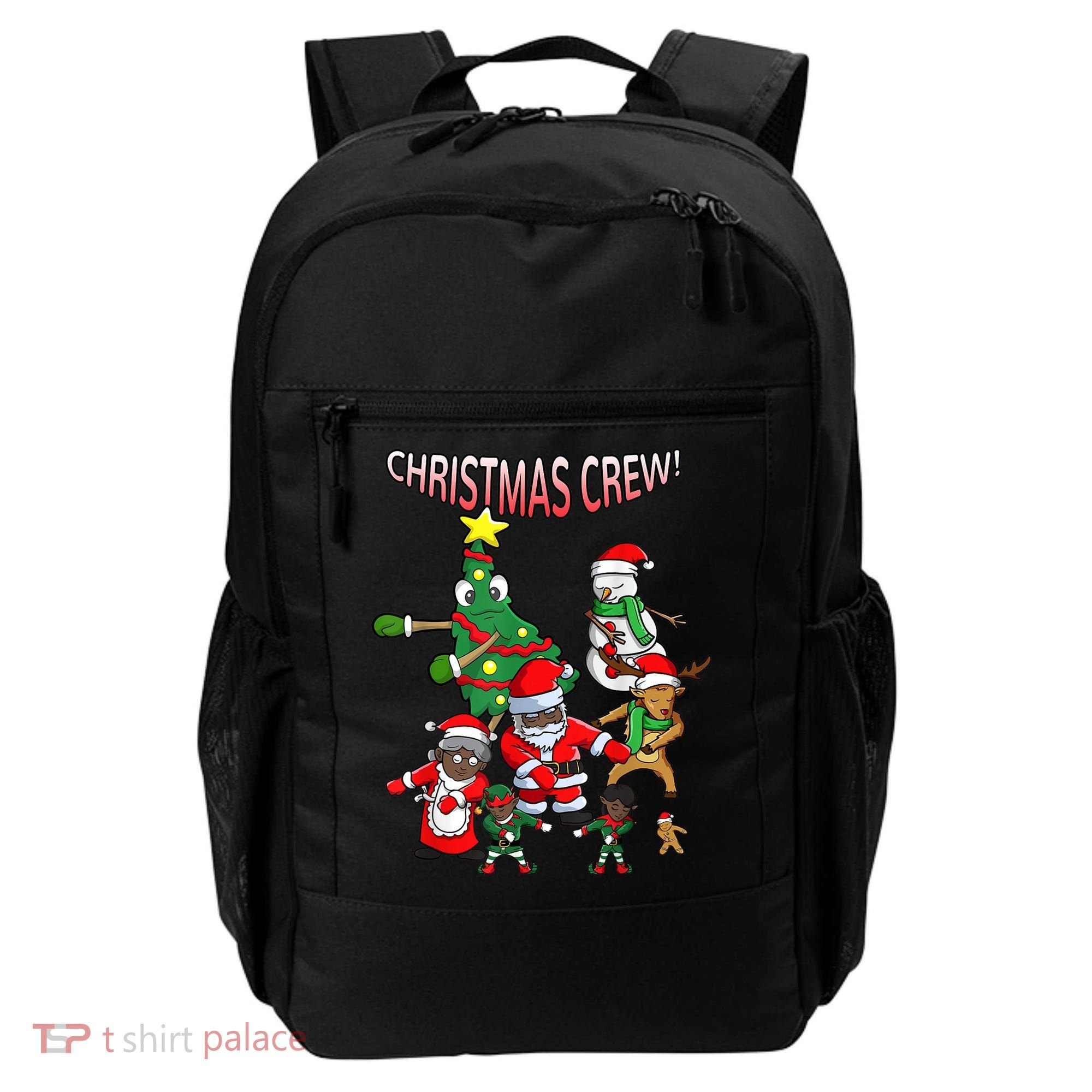 Santa Black African American Christmas Crew Flossing Floss TShirt Backpack