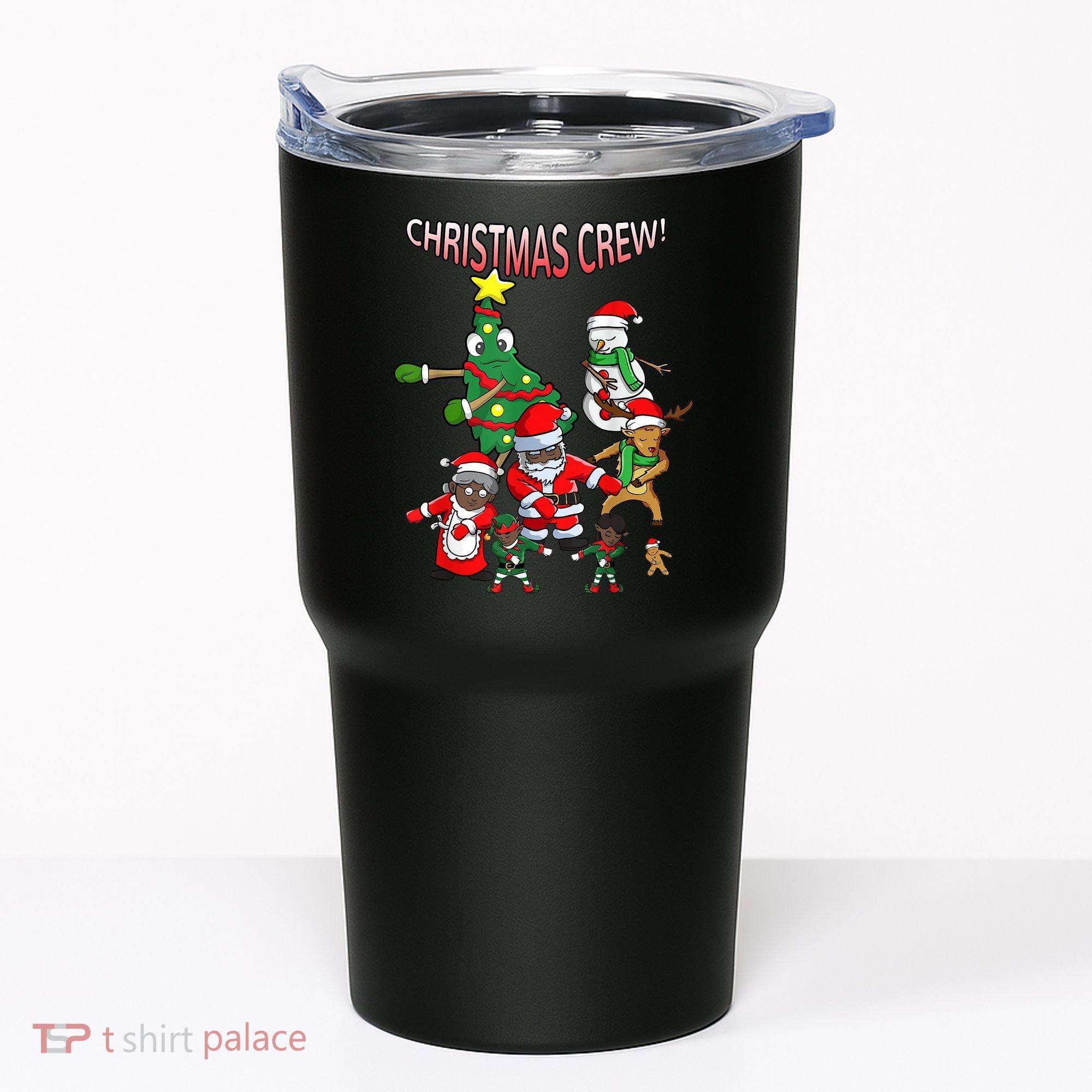 Santa Black African American Christmas Crew Flossing Floss TShirt Tumbler