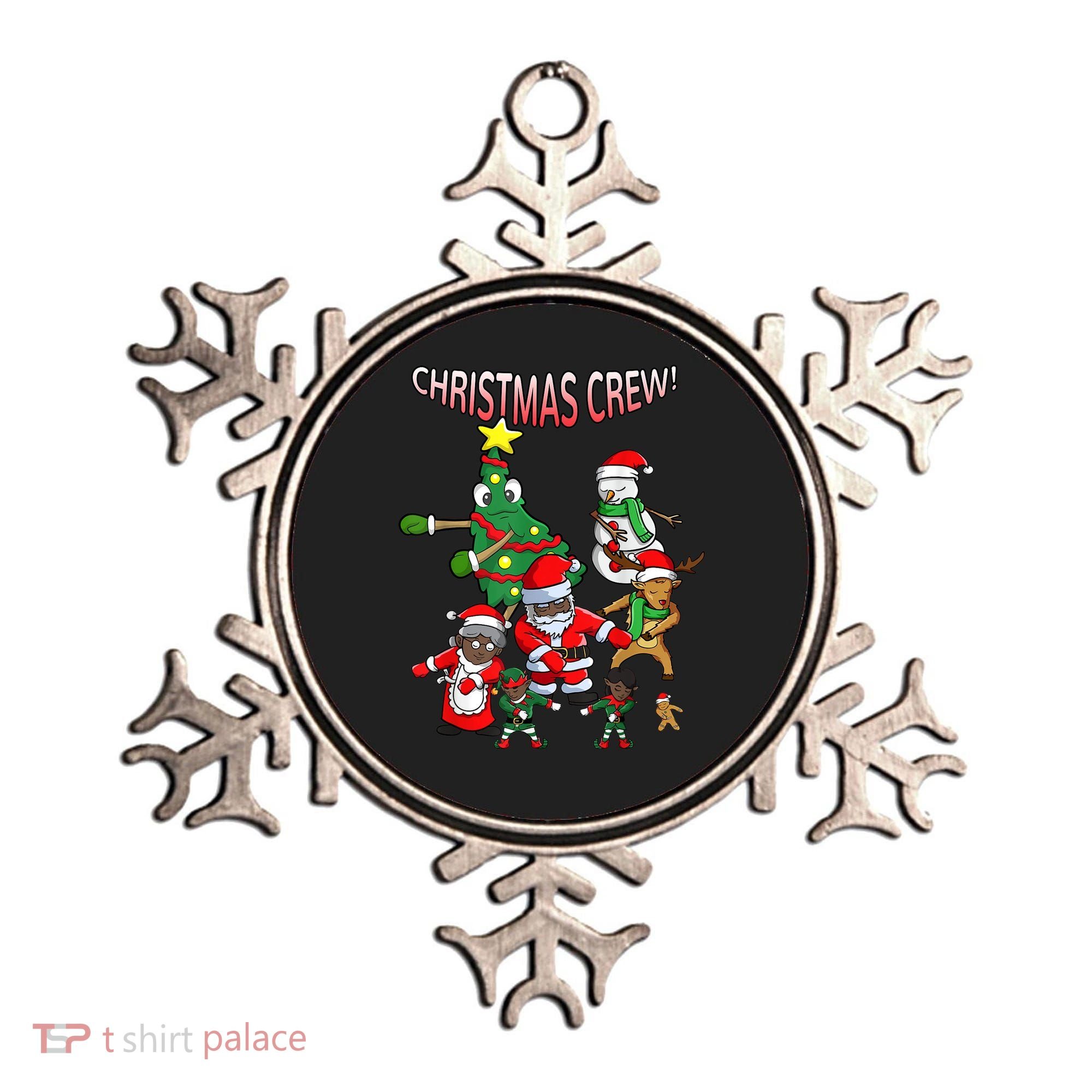 Santa Black African American Christmas Crew Flossing Floss TShirt Ornament