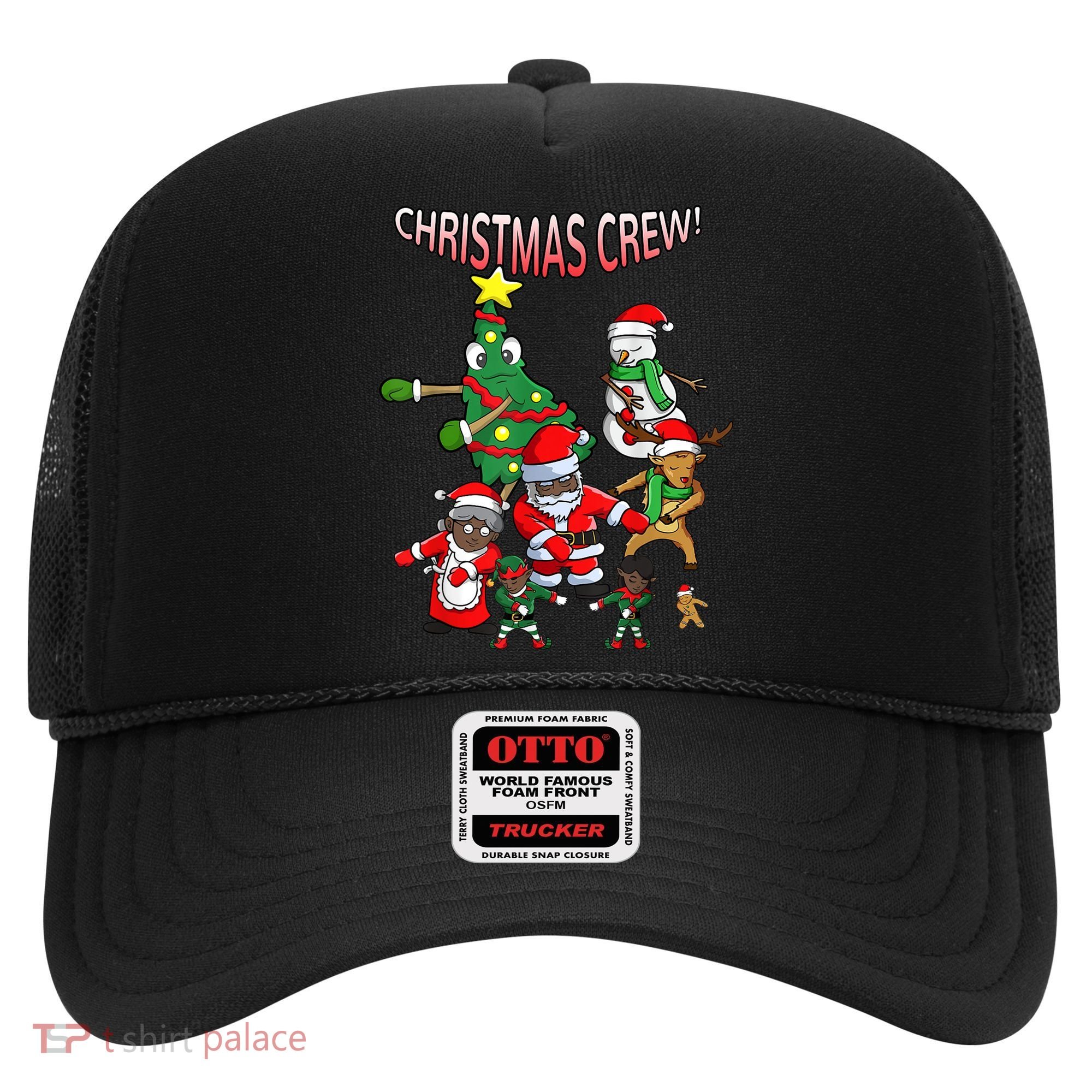 Santa Black African American Christmas Crew Flossing Floss TShirt Hat