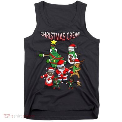 Santa Black African American Christmas Crew Flossing Floss TShirt Tank Top