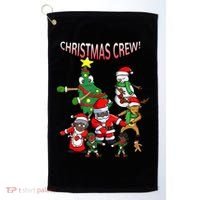 Santa Black African American Christmas Crew Flossing Floss TShirt Golf Towel thumb 0