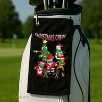 Santa Black African American Christmas Crew Flossing Floss TShirt Golf Towel thumb 2