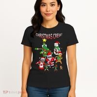 Santa Black African American Christmas Crew Flossing Floss TShirt Women's T-Shirt thumb 4
