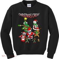 Santa Black African American Christmas Crew Flossing Floss TShirt Kids Sweatshirt thumb 0