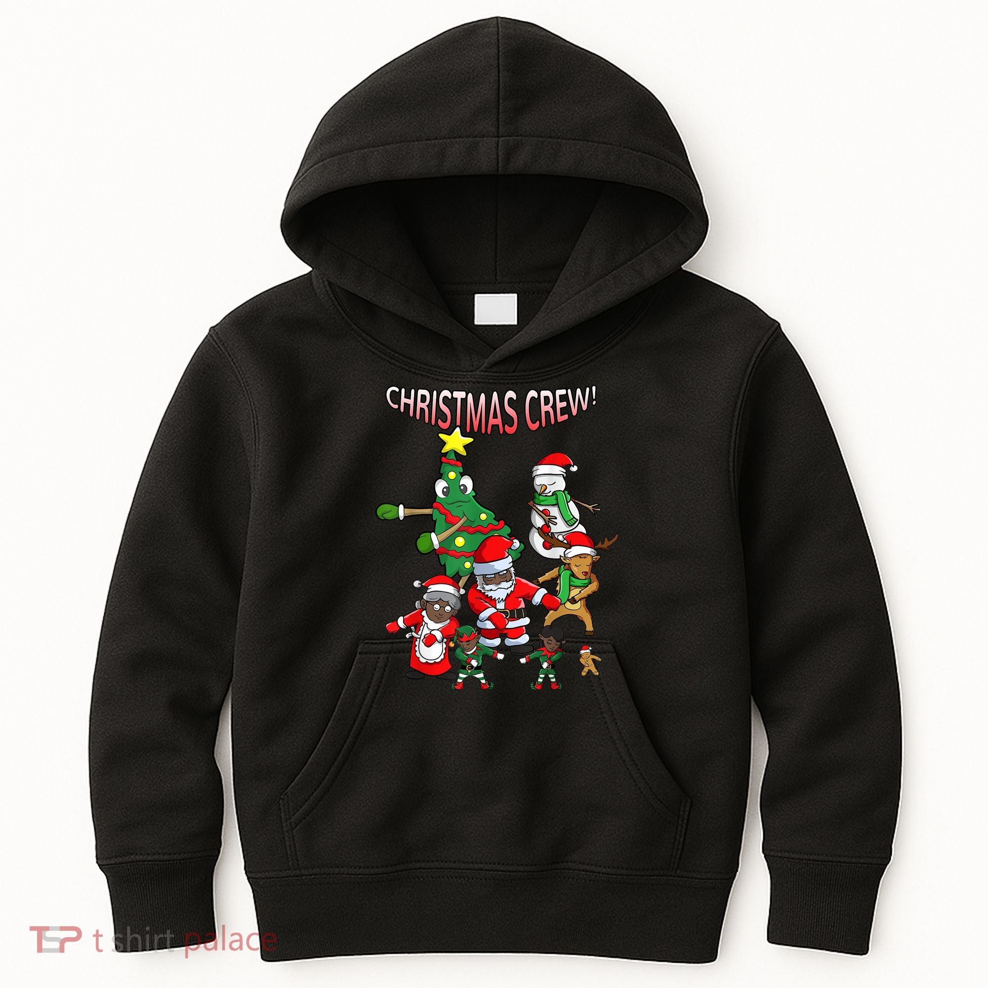 Santa Black African American Christmas Crew Flossing Floss TShirt Kids Hoodie