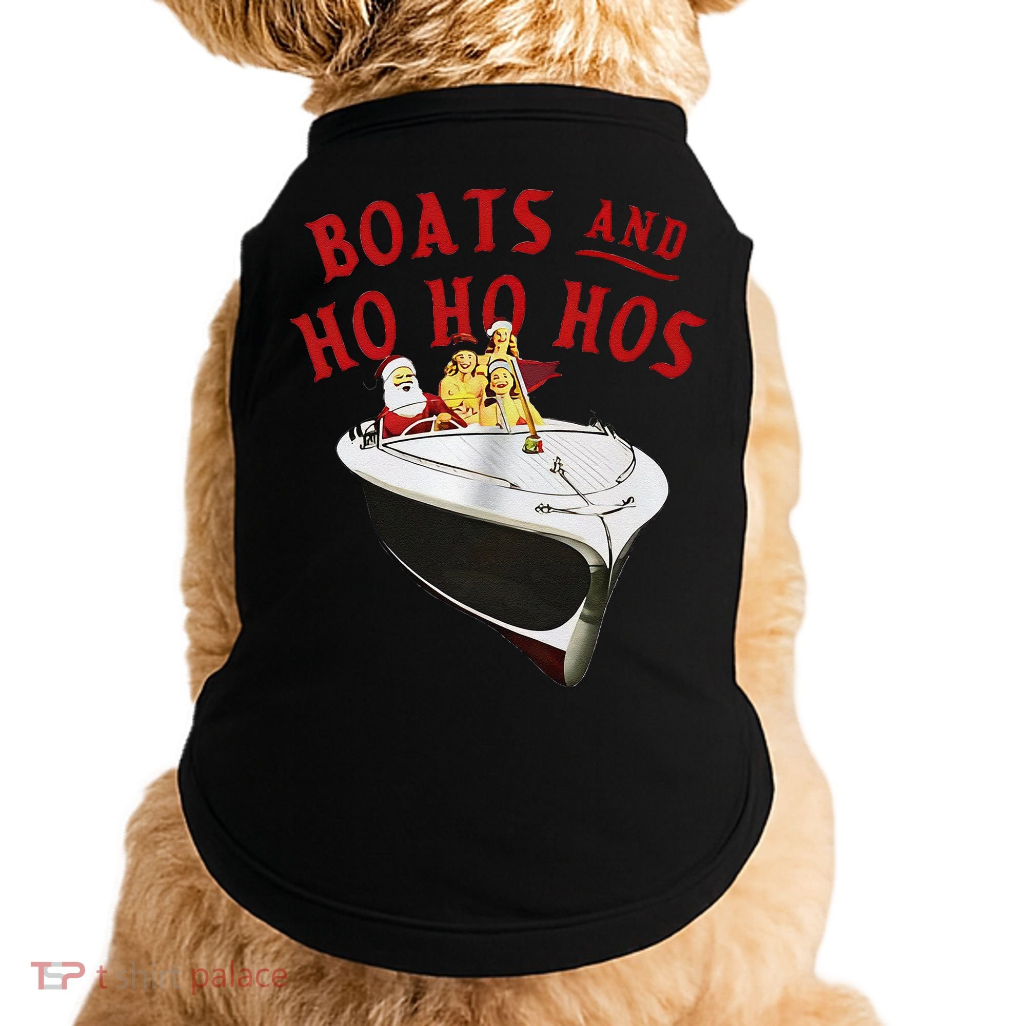 Santa Boats And Ho Ho Hos Christmas Doggie Tank