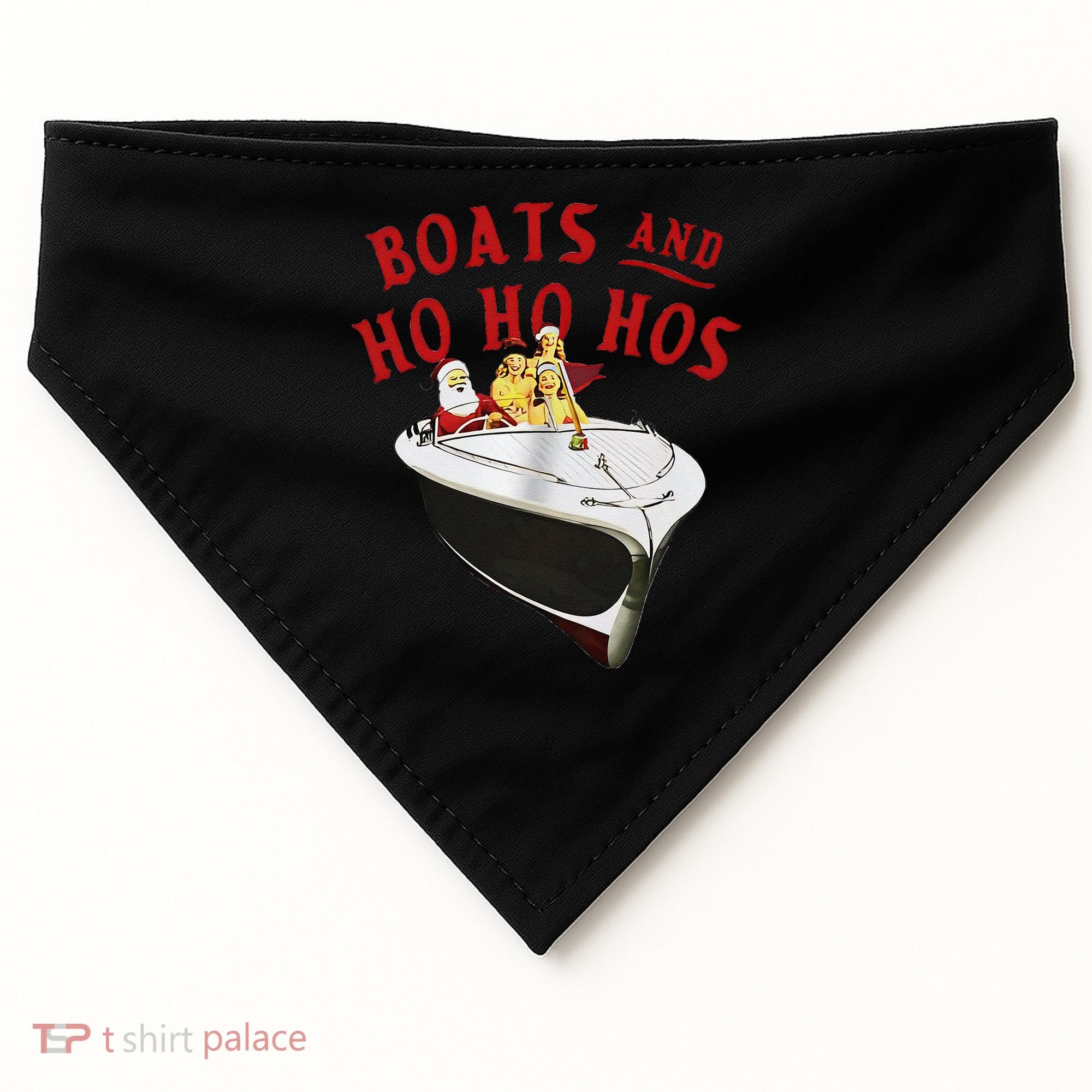 Santa Boats And Ho Ho Hos Christmas USA-Made Doggie Bandana