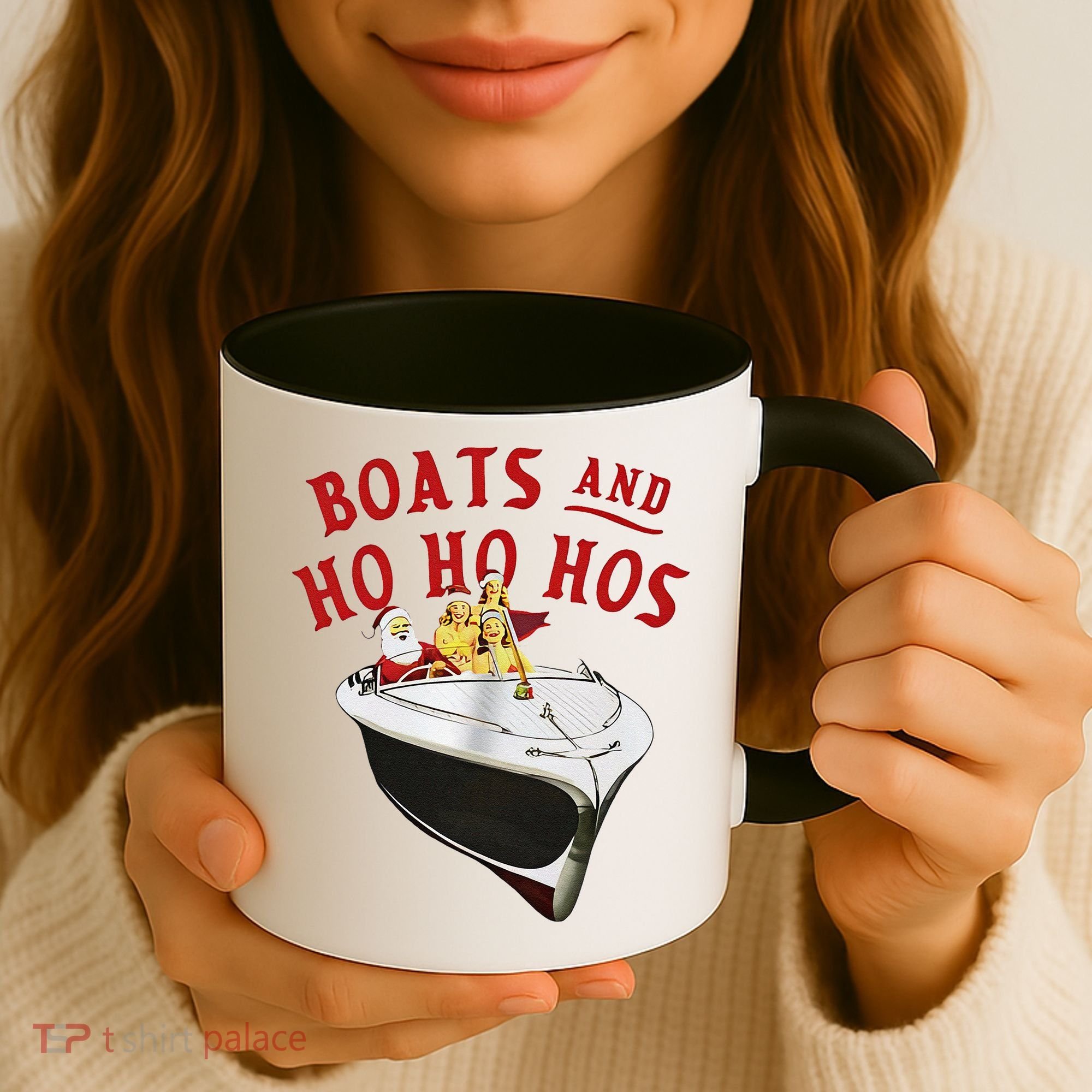 Santa Boats And Ho Ho Hos Christmas Coffee Mug