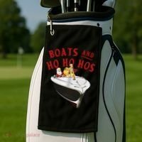 Santa Boats And Ho Ho Hos Christmas Golf Towel thumb 2