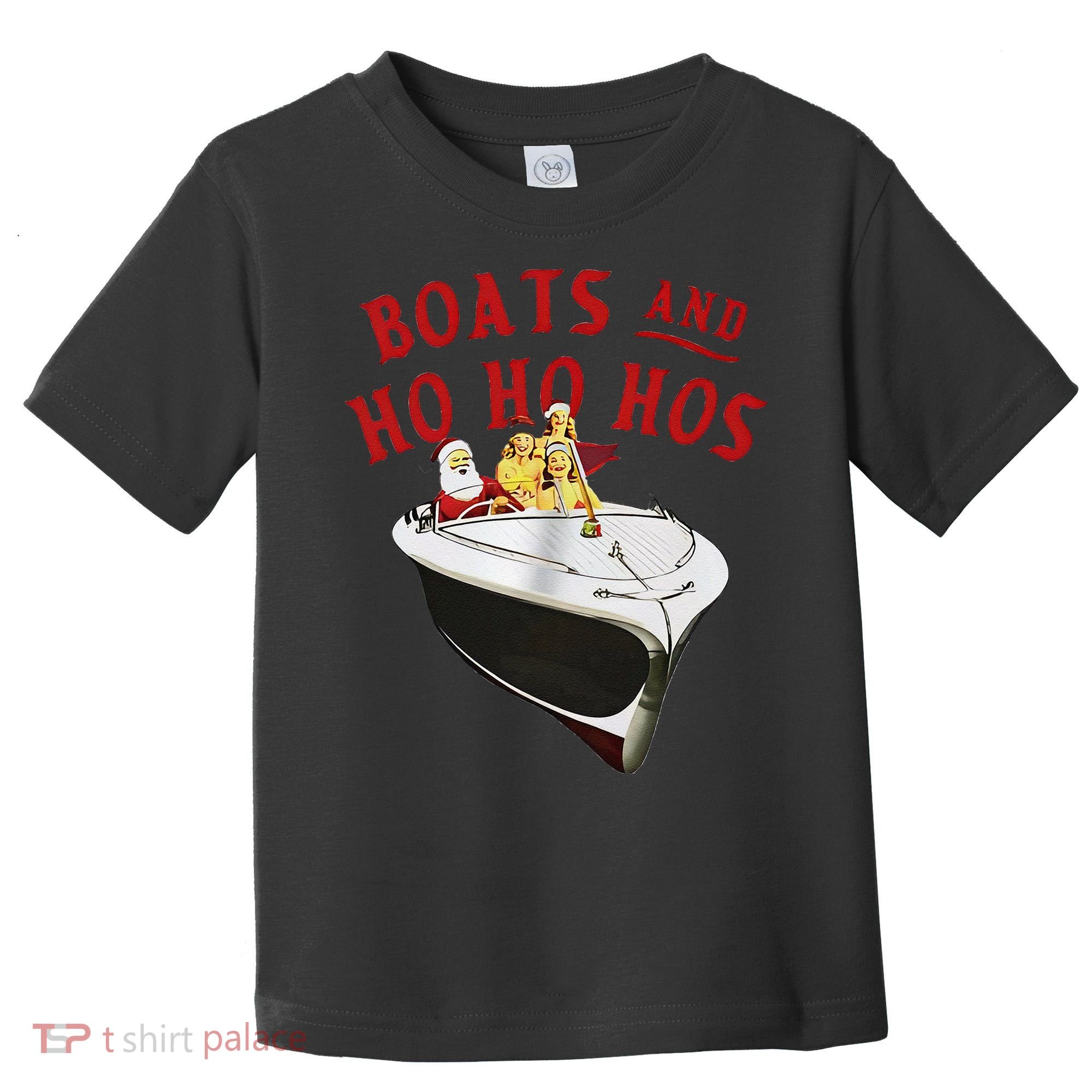 Santa Boats And Ho Ho Hos Christmas Toddler T-Shirt