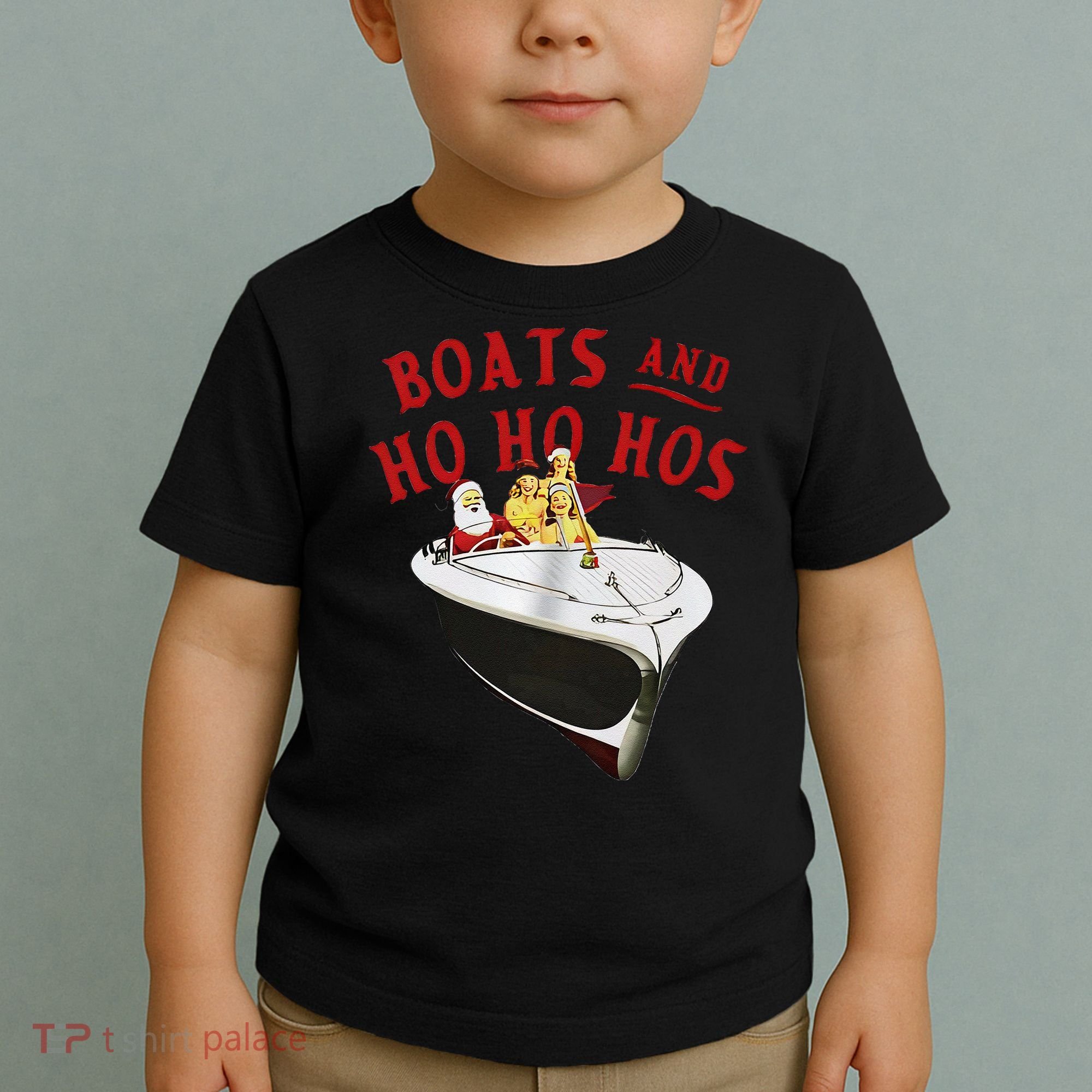 Santa Boats And Ho Ho Hos Christmas Toddler T-Shirt