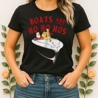 Santa Boats And Ho Ho Hos Christmas Women's T-Shirt thumb 2