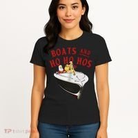 Santa Boats And Ho Ho Hos Christmas Women's T-Shirt thumb 4