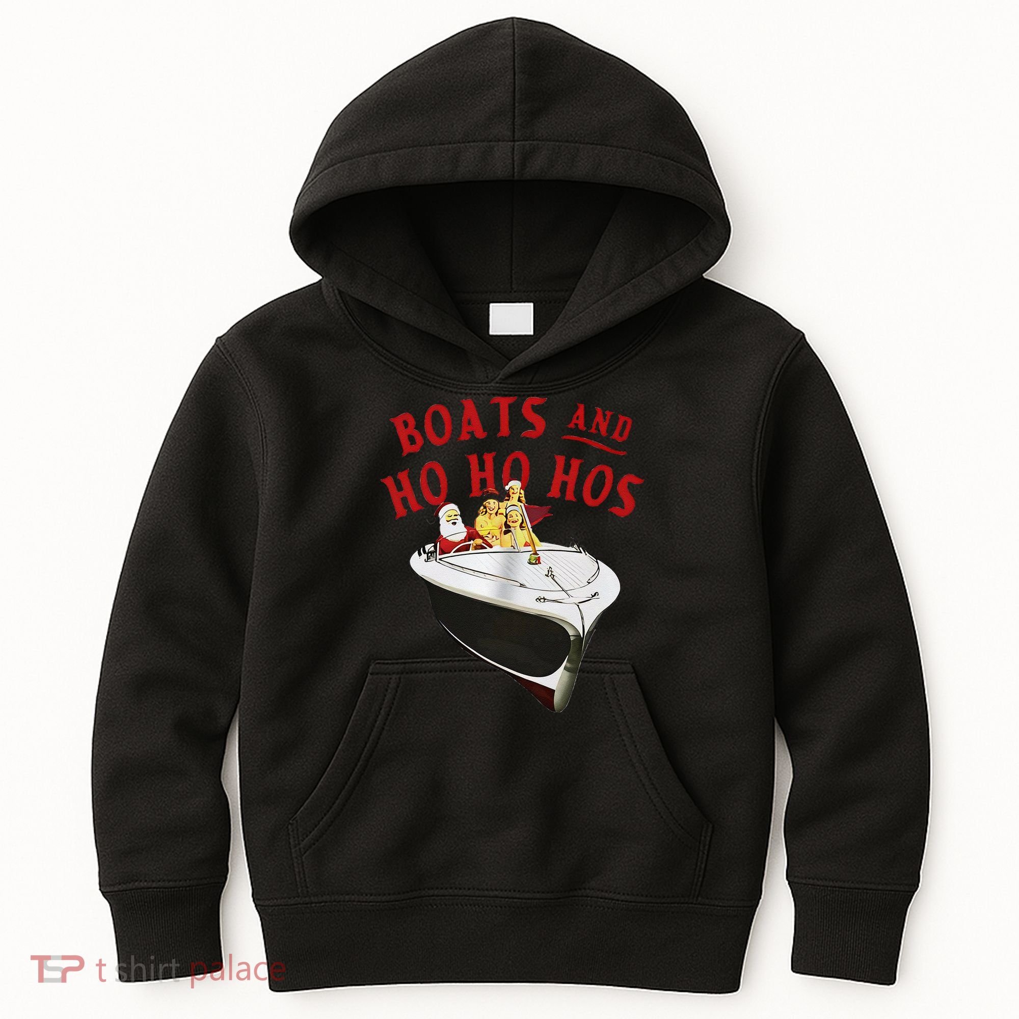 Santa Boats And Ho Ho Hos Christmas Kids Hoodie