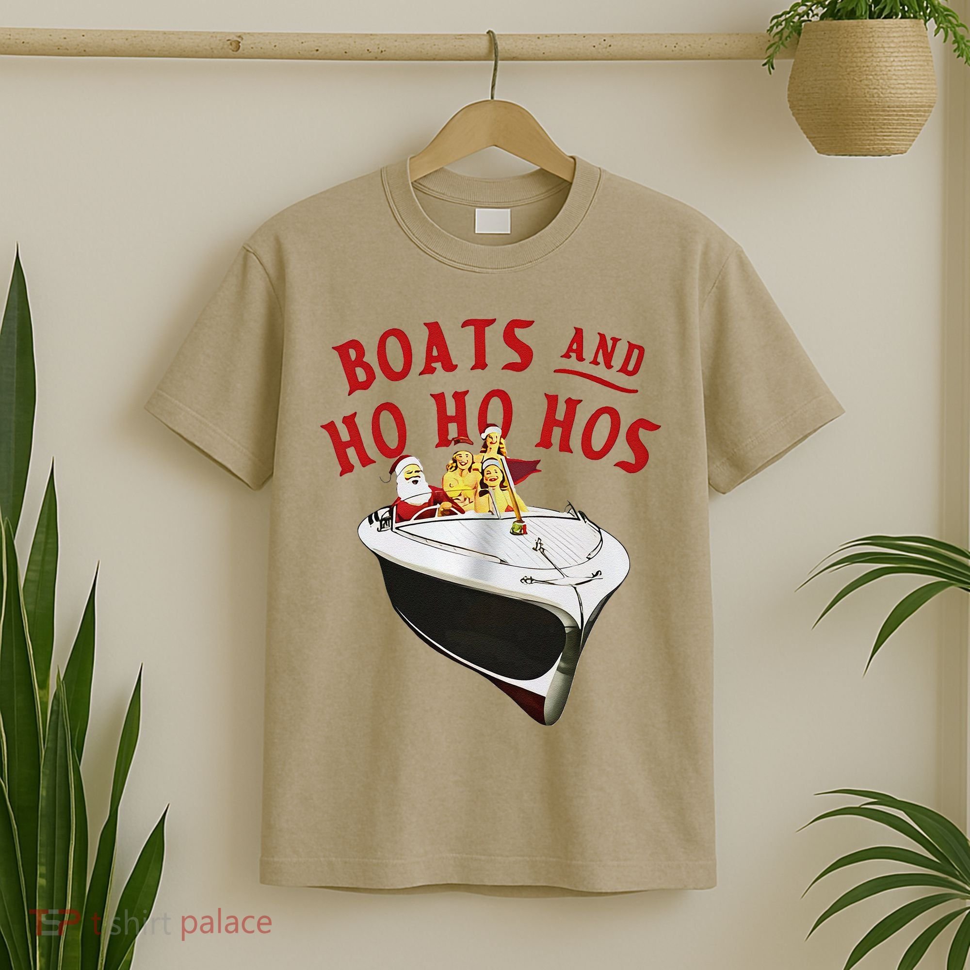 Santa Boats And Ho Ho Hos Christmas T-Shirt