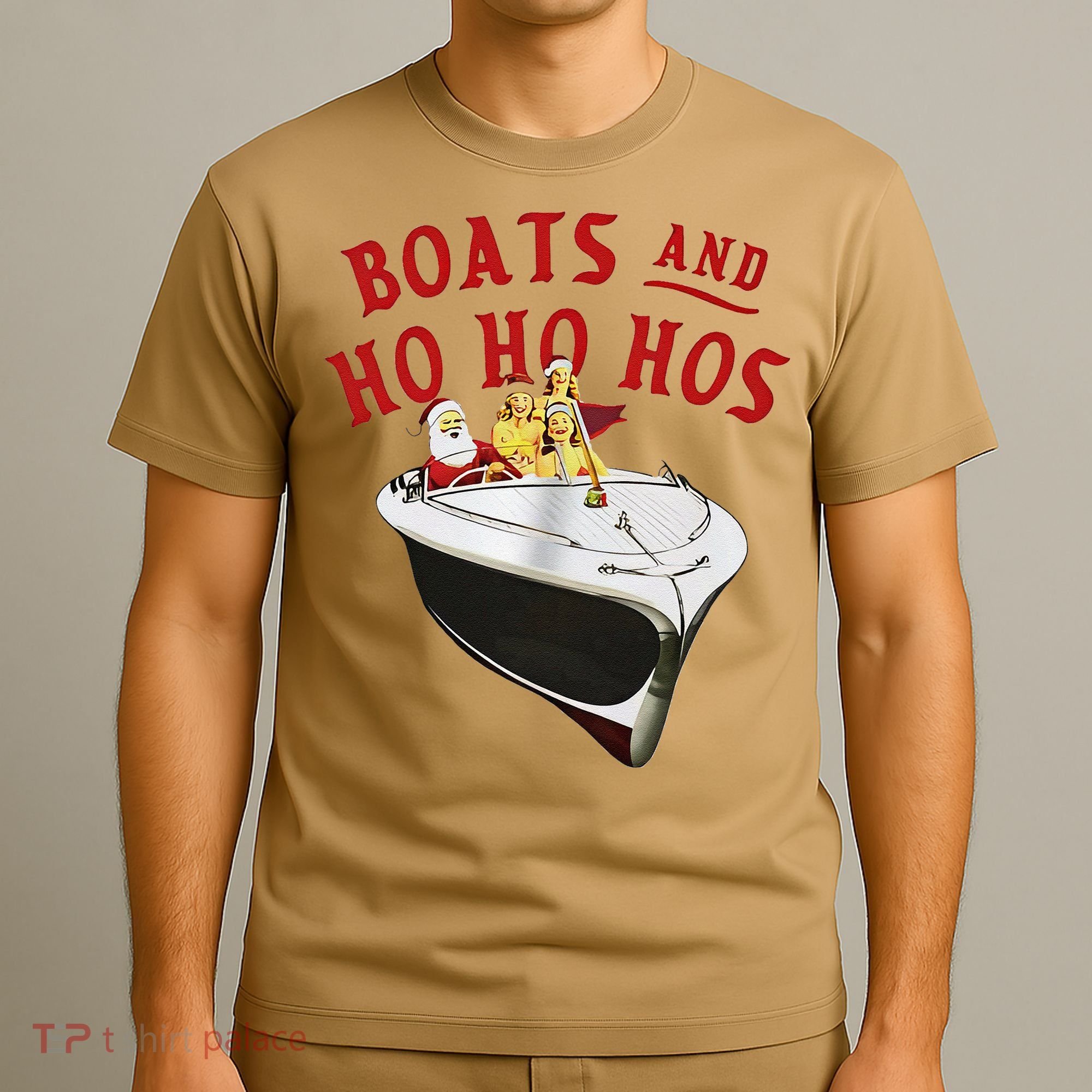 Santa Boats And Ho Ho Hos Christmas T-Shirt