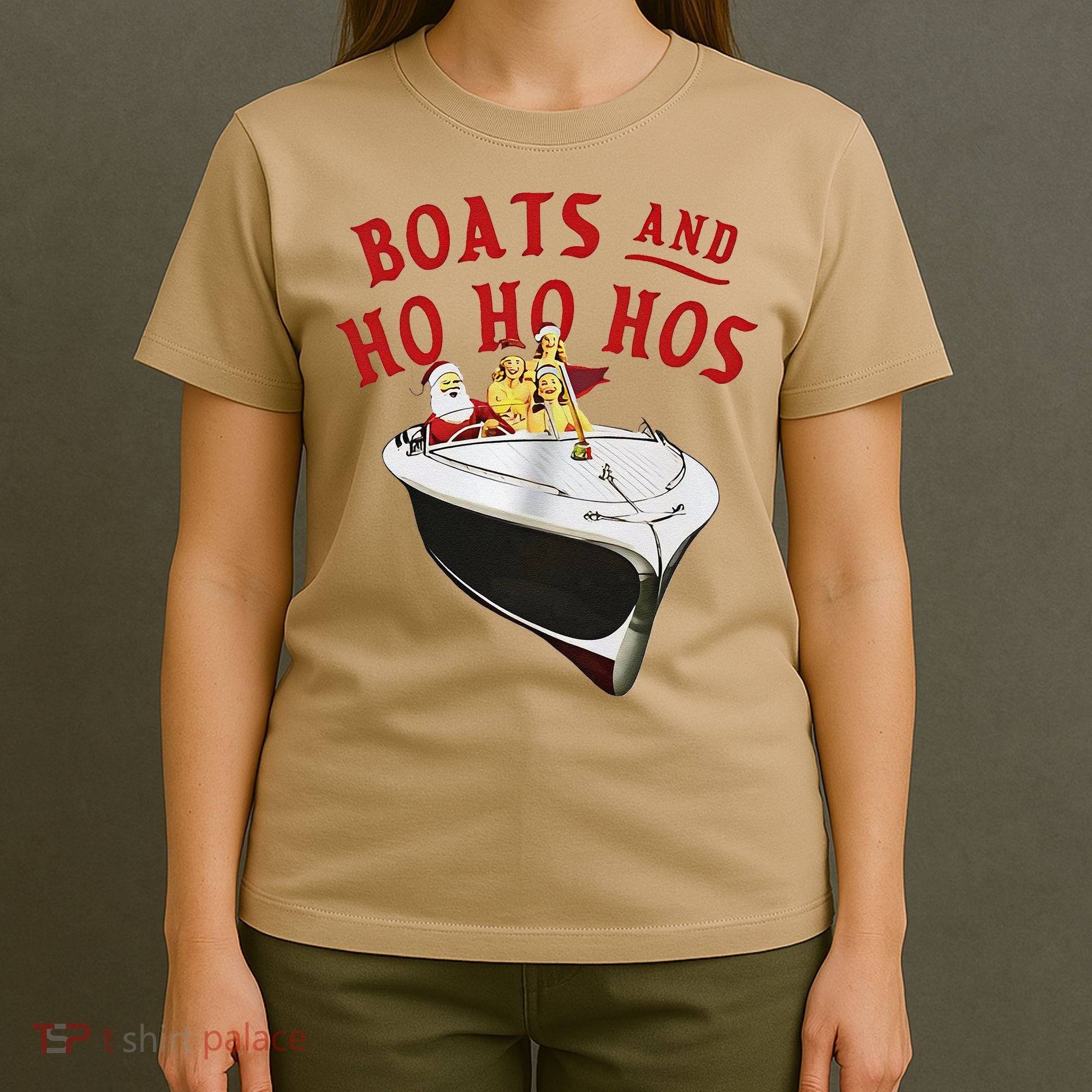 Santa Boats And Ho Ho Hos Christmas T-Shirt