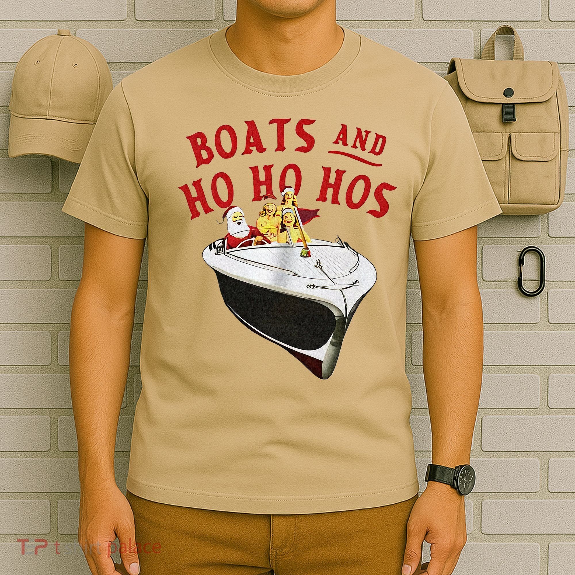 Santa Boats And Ho Ho Hos Christmas T-Shirt