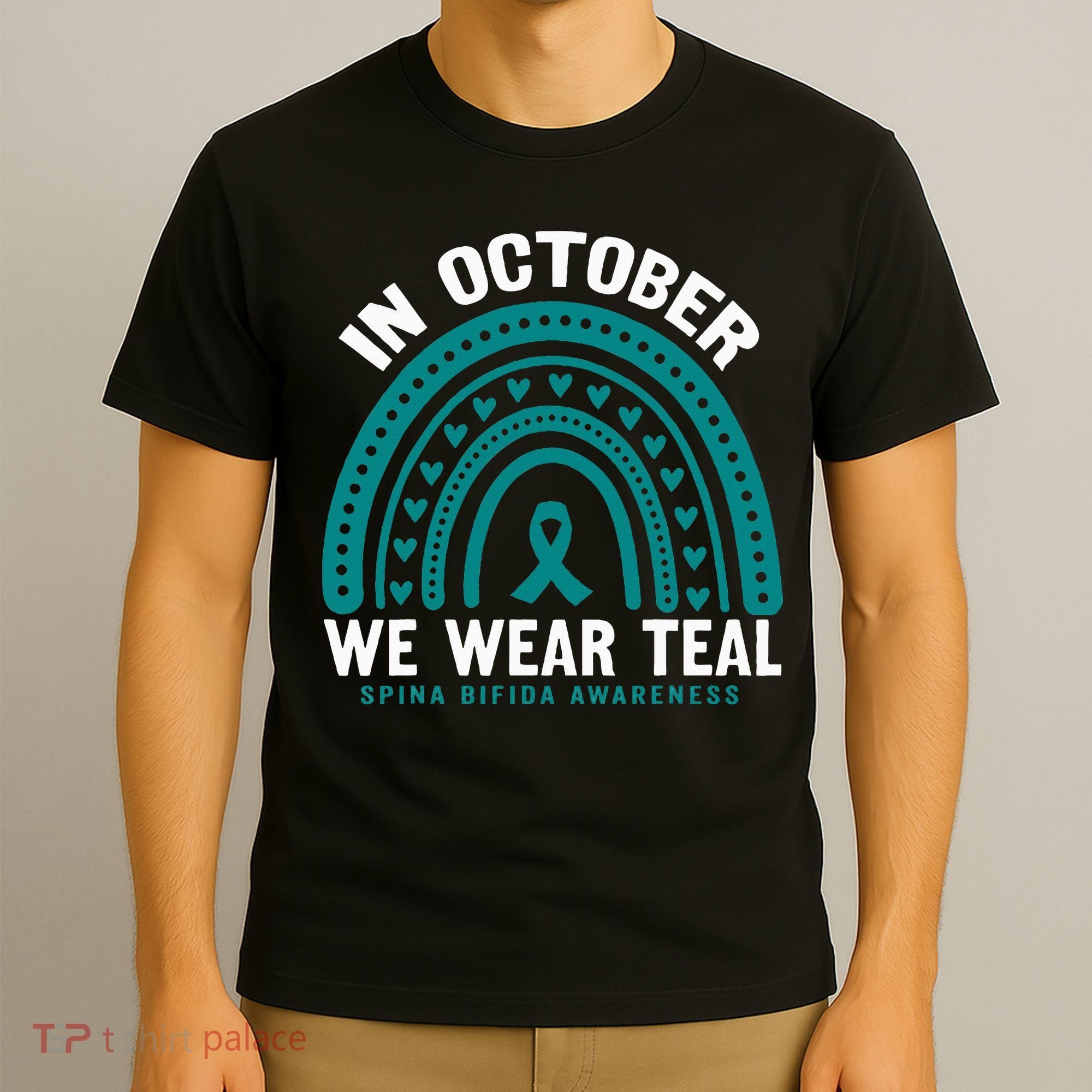 Spina Bifida Awareness Month October Wear teal retro vintage T-Shirt