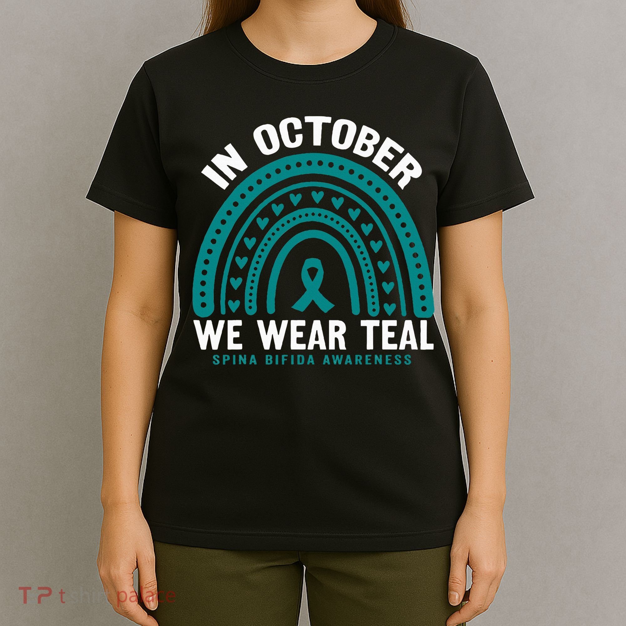 Spina Bifida Awareness Month October Wear teal retro vintage T-Shirt
