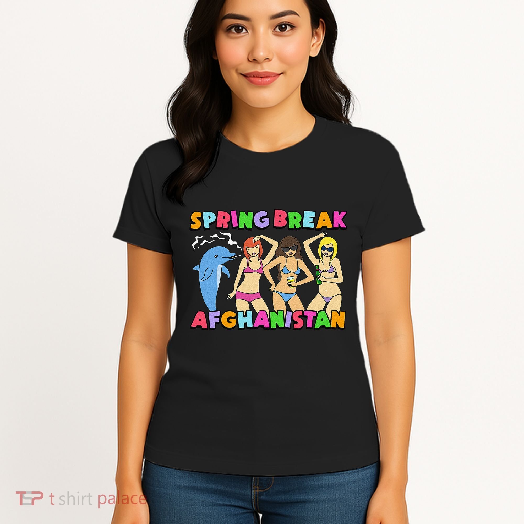 Spring Break Afghanistan Political Satire Dark Humor Meme Women's T-Shirt