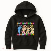 Spring Break Afghanistan Political Satire Dark Humor Meme Kids Hoodie thumb 0