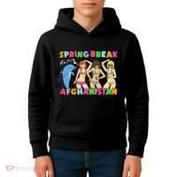 Spring Break Afghanistan Political Satire Dark Humor Meme Kids Hoodie thumb 4
