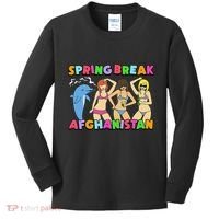 Spring Break Afghanistan Political Satire Dark Humor Meme Kids Long Sleeve Shirt thumb 0