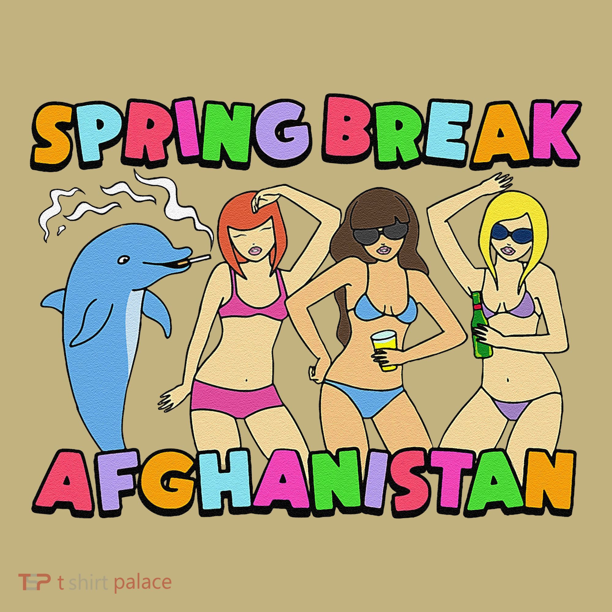 Spring Break Afghanistan Political Satire Dark Humor Meme T-Shirt