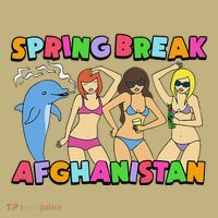 Spring Break Afghanistan Political Satire Dark Humor Meme Kids T-Shirt thumb 2