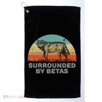 Surrounded By Betas Alpha Wolf Golf Towel thumb 0
