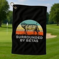 Surrounded By Betas Alpha Wolf Golf Towel thumb 1
