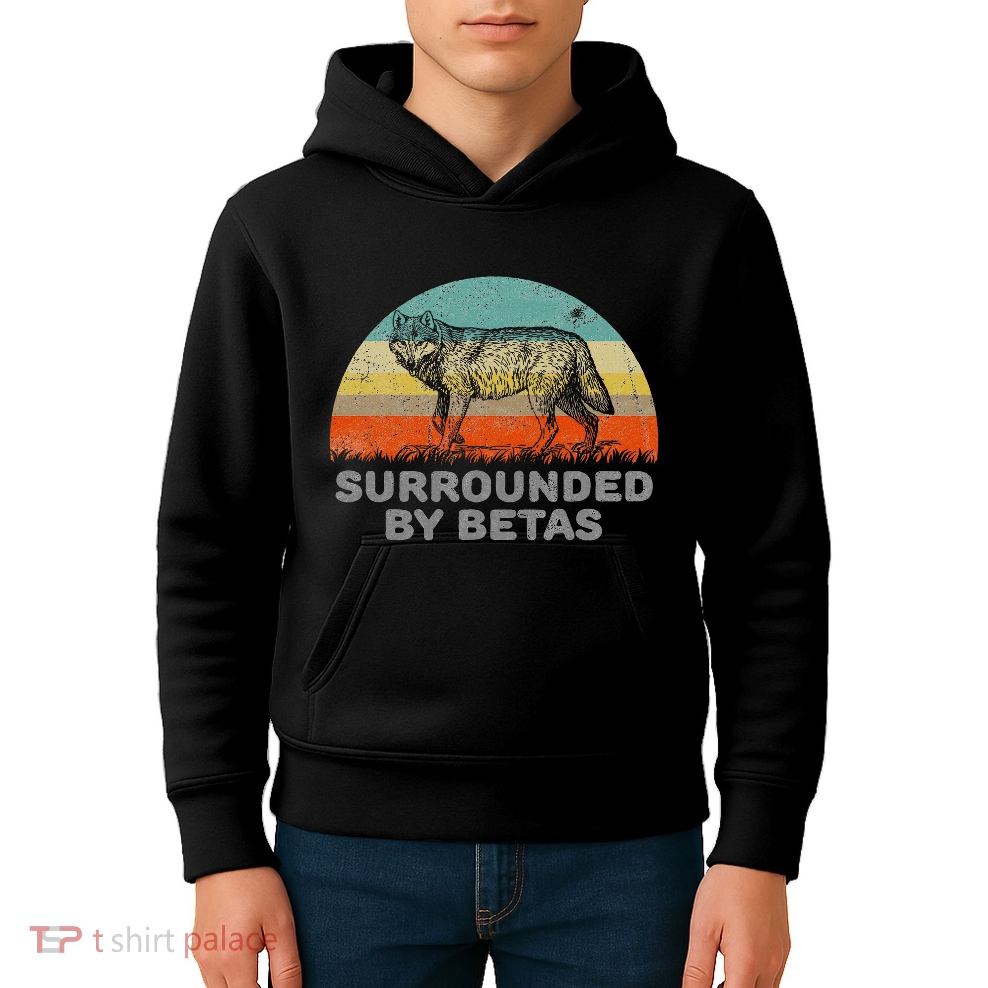 Surrounded By Betas Alpha Wolf Kids Hoodie