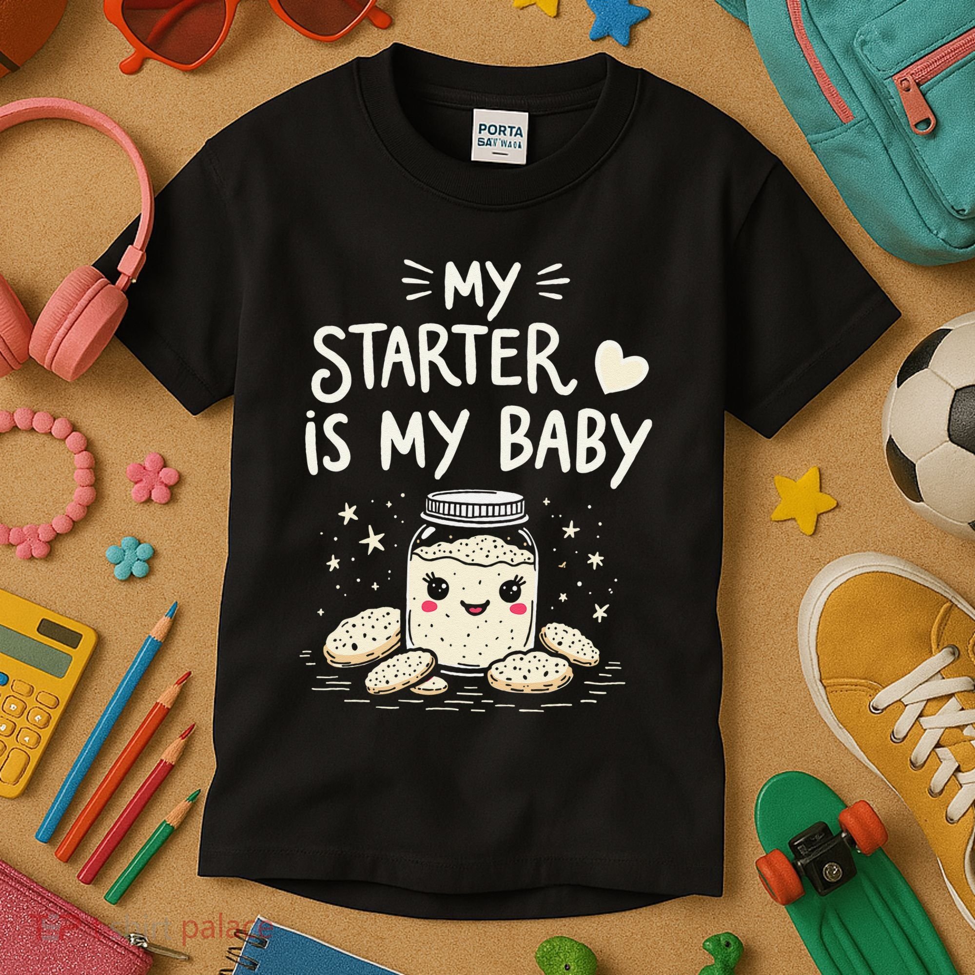 Starter Bread Baking Bakery Sourdough Starter Baker Kids T-Shirt