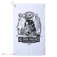 Soggy Beaver Bbq Funny Golf Towel thumb 0