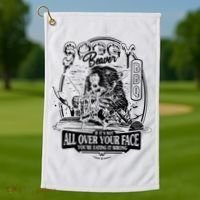 Soggy Beaver Bbq Funny Golf Towel thumb 1
