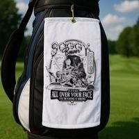 Soggy Beaver Bbq Funny Golf Towel thumb 2